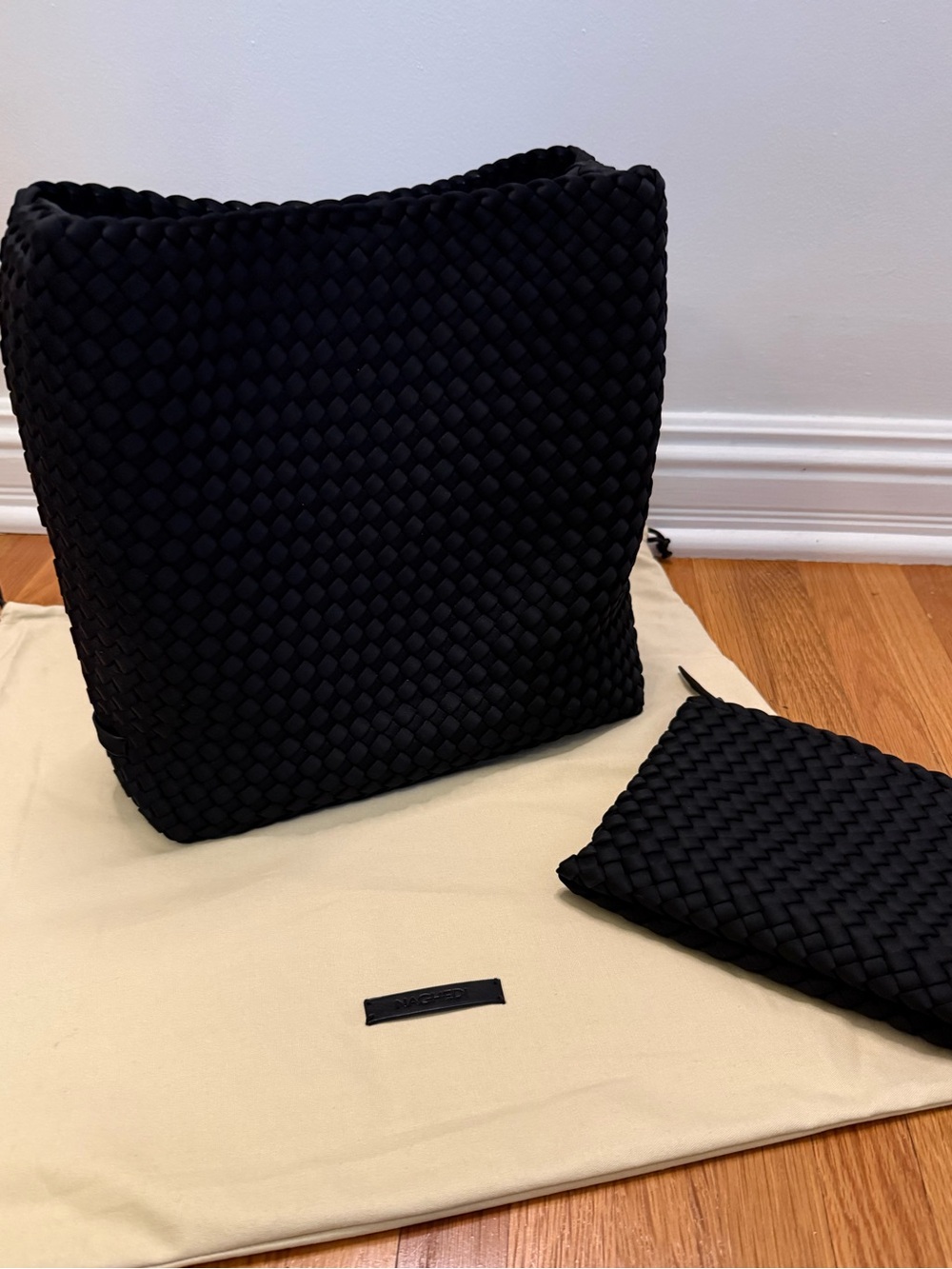Naghedi Nomad Medium Hobo in Onyx New w/Wallet Pouch